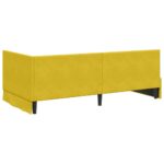 vidaXL Rohový rám postele s čelnou doskou Žltá 100 cm x 200 cm Zamat – Obrázok 6