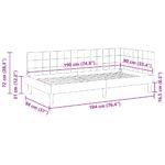 vidaXL Rohový rám postele s čelnou doskou Tmavo šedá 90 x 190 cm Zamat – Obrázok 9