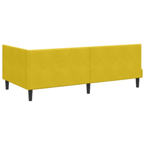 vidaXL Rohový rám postele s čelnou doskou Žltá 90 cm x 190 cm Zamat – Obrázok 6