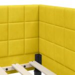 vidaXL Rohový rám postele s čelnou doskou Žltá 90 cm x 190 cm Zamat – Obrázok 7