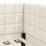 vidaXL Rohový rám postele s čelnou doskou Krémová 90 x 190 cm Zamat – Obrázok 7