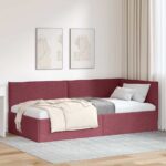 vidaXL Rohový rám postele Víno červené 80 x 200 cm látka