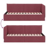 vidaXL Rohový rám postele Víno červené 80 x 200 cm látka – Obrázok 8