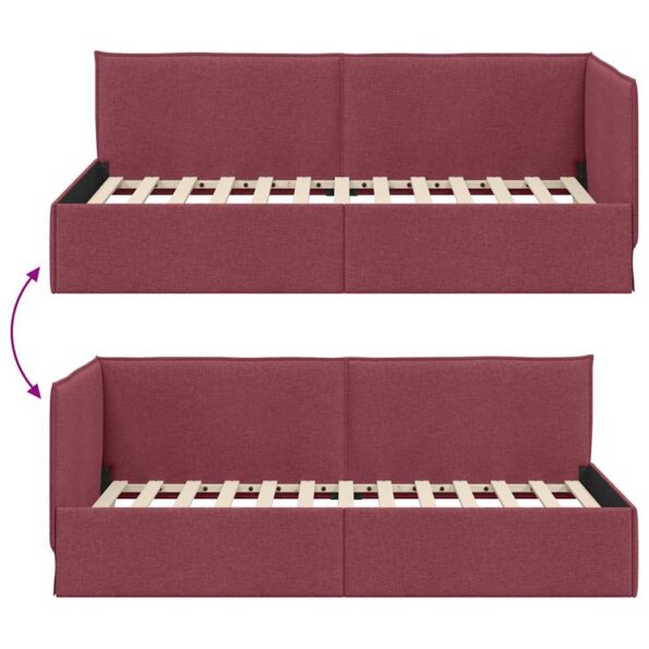 vidaXL Rohový rám postele Víno červené 80 x 200 cm látka – Obrázok 8