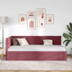 vidaXL Rohový rám postele Víno červené 90 x 190 cm látka – Obrázok 3