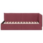 vidaXL Rohový rám postele Víno červené 90 x 190 cm látka – Obrázok 4