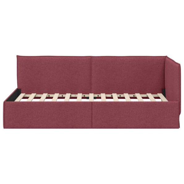vidaXL Rohový rám postele Víno červené 90 x 190 cm látka – Obrázok 4