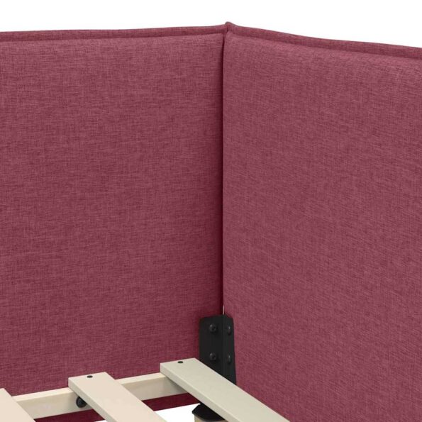 vidaXL Rohový rám postele Víno červené 90 x 190 cm látka – Obrázok 7