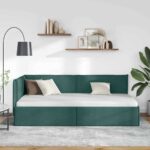 vidaXL Rohový rám postele Tmavozelená 90 x 190 cm látka – Obrázok 3