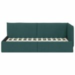 vidaXL Rohový rám postele Tmavozelená 90 x 190 cm látka – Obrázok 4