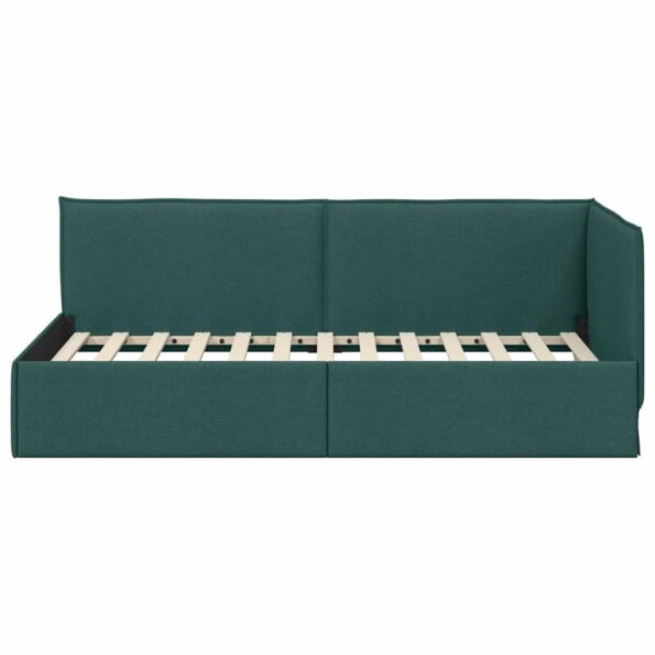 vidaXL Rohový rám postele Tmavozelená 90 x 190 cm látka – Obrázok 4