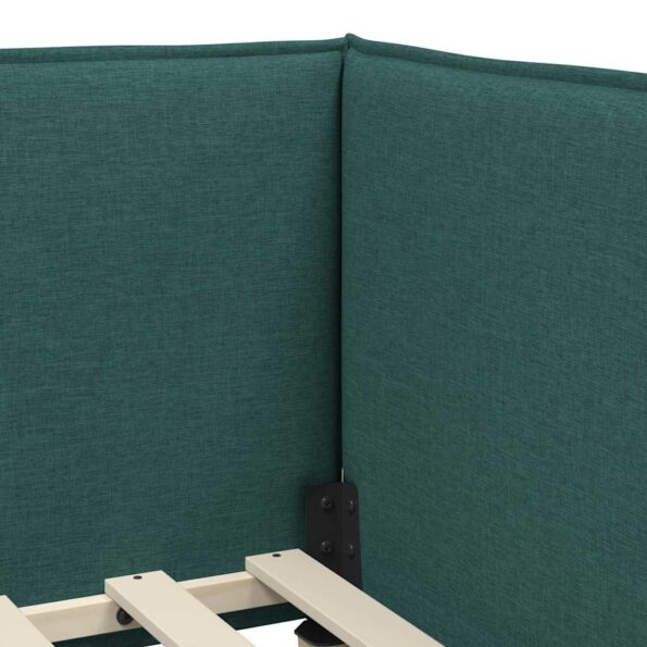 vidaXL Rohový rám postele Tmavozelená 90 x 190 cm látka – Obrázok 7