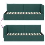 vidaXL Rohový rám postele Tmavozelená 90 x 190 cm látka – Obrázok 8