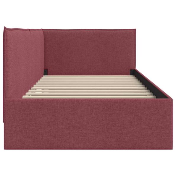 vidaXL Rohový rám postele Víno červené 90 x 200 cm látka – Obrázok 5