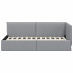 vidaXL Rohový rám postele Svetlosivá 100 x 200 cm látka – Obrázok 4