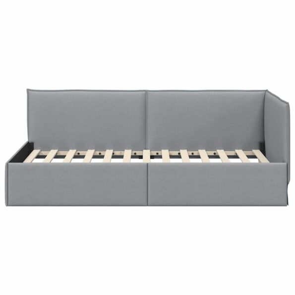 vidaXL Rohový rám postele Svetlosivá 100 x 200 cm látka – Obrázok 4