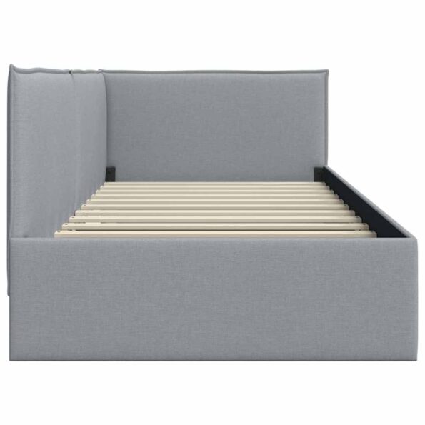 vidaXL Rohový rám postele Svetlosivá 100 x 200 cm látka – Obrázok 5