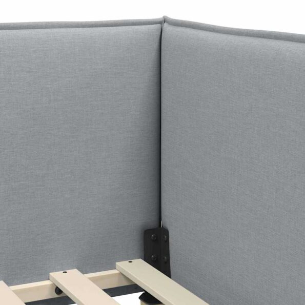 vidaXL Rohový rám postele Svetlosivá 100 x 200 cm látka – Obrázok 7