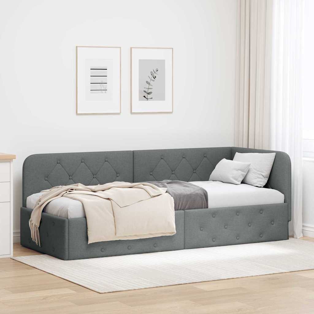 42016480_1.jpg vidaXL Rohový rám postele Tmavo šedá 80 x 200 cm látka – Obrázok 1