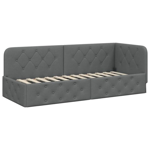 vidaXL Rohový rám postele Tmavo šedá 80 x 200 cm látka – Obrázok 2