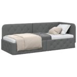 vidaXL Rohový rám postele Tmavo šedá 80 x 200 cm látka – Obrázok 3