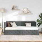 vidaXL Rohový rám postele Tmavo šedá 80 x 200 cm látka – Obrázok 4