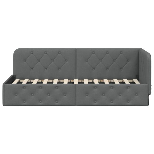 vidaXL Rohový rám postele Tmavo šedá 80 x 200 cm látka – Obrázok 5