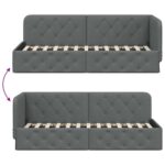 vidaXL Rohový rám postele Tmavo šedá 80 x 200 cm látka – Obrázok 9