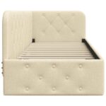 vidaXL Rohový rám postele s čelnou doskou Krémová 80 x 200 cm látka – Obrázok 6