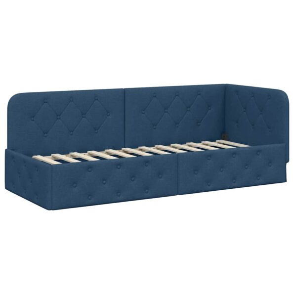 vidaXL Rohový rám postele Modrá 80 x 200 cm látka – Obrázok 2