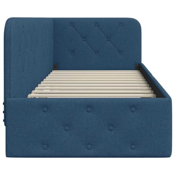 vidaXL Rohový rám postele Modrá 80 x 200 cm látka – Obrázok 6