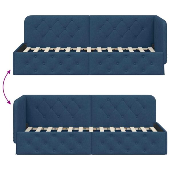 vidaXL Rohový rám postele Modrá 80 x 200 cm látka – Obrázok 9