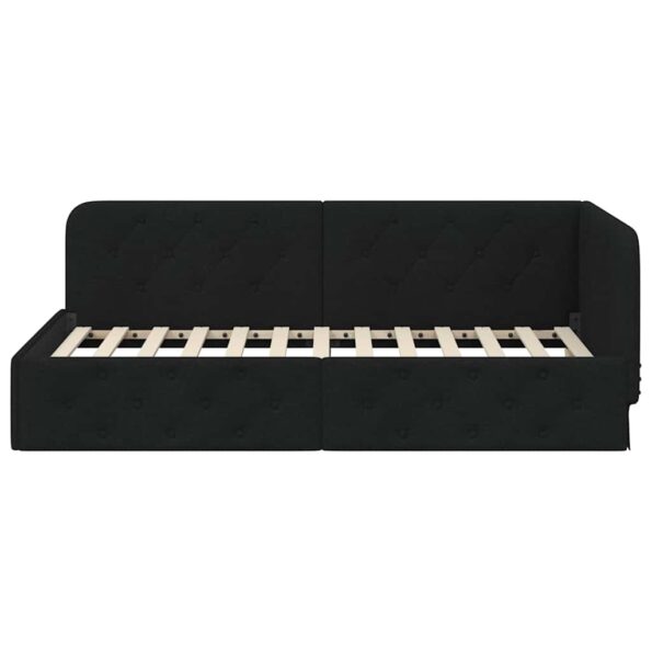 vidaXL Rohový rám postele Čierny 90 x 190 cm látka – Obrázok 5