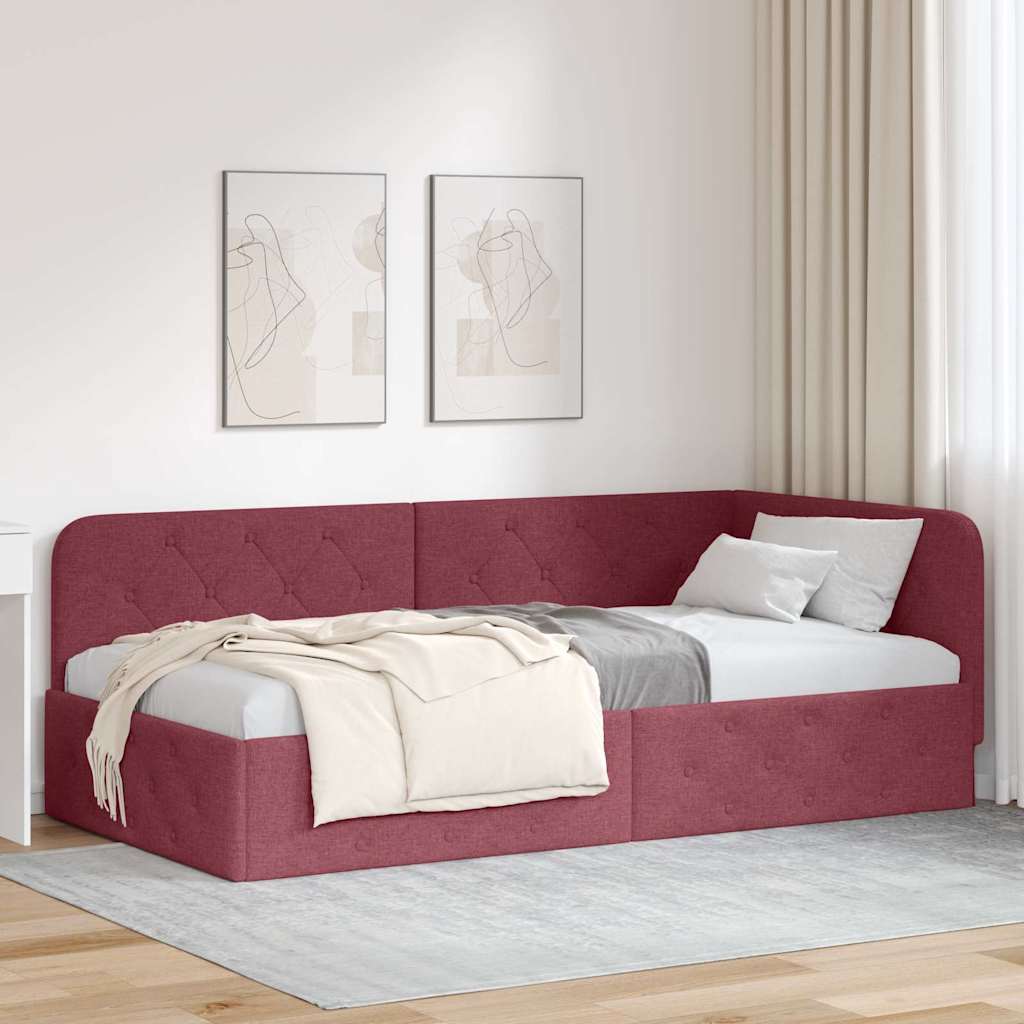 42016490_1.jpg vidaXL Rohový rám postele Víno červené 90 x 190 cm látka – Obrázok 1