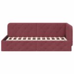 vidaXL Rohový rám postele Víno červené 90 x 190 cm látka – Obrázok 5