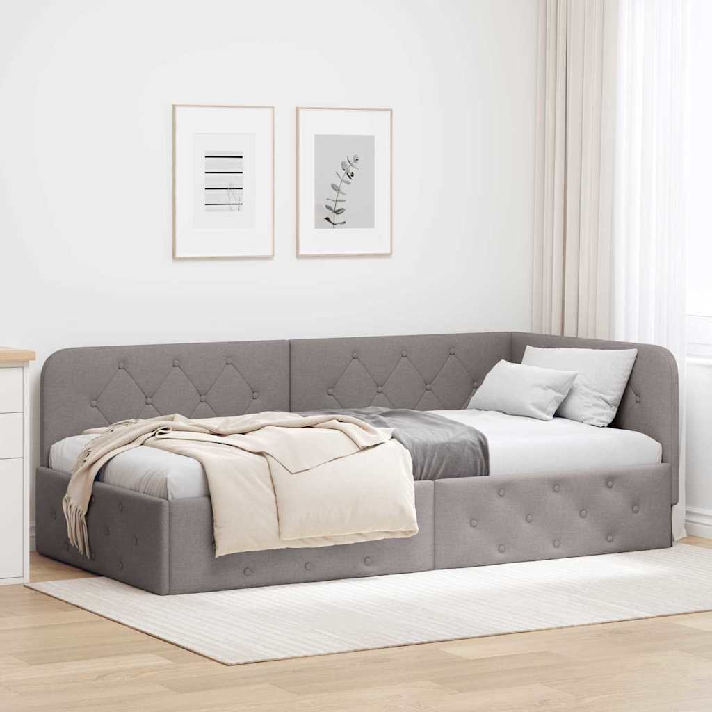 42016492_1.jpg vidaXL Rohový rám postele Sivohnedá 90 x 190 cm látka – Obrázok 1