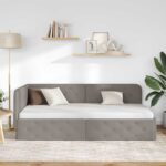 vidaXL Rohový rám postele Sivohnedá 90 x 190 cm látka – Obrázok 4