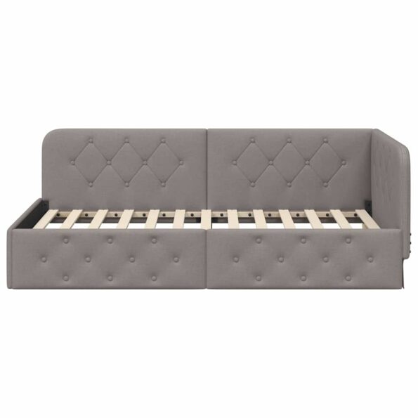 vidaXL Rohový rám postele Sivohnedá 90 x 190 cm látka – Obrázok 5