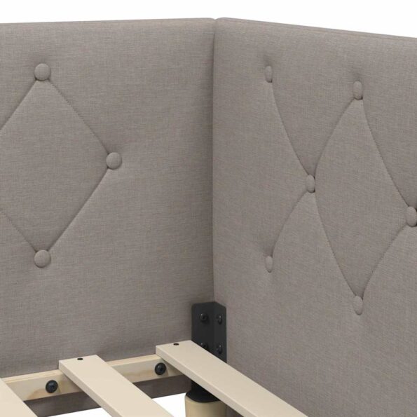 vidaXL Rohový rám postele Sivohnedá 90 x 190 cm látka – Obrázok 8