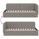 vidaXL Rohový rám postele Sivohnedá 90 x 190 cm látka – Obrázok 9