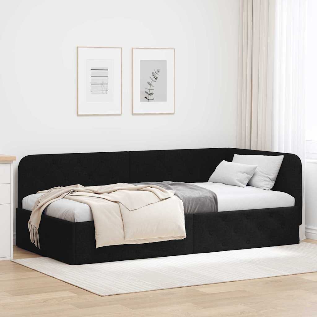 42016505_1.jpg vidaXL Rohový rám postele Čierny 100 x 200 cm látka – Obrázok 1