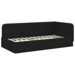 vidaXL Rohový rám postele Čierny 100 x 200 cm látka – Obrázok 2