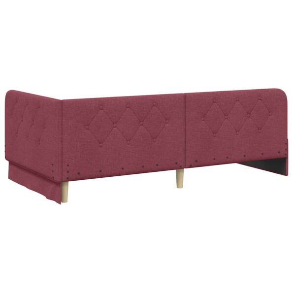 vidaXL Rohový rám postele Víno červené 100 x 200 cm látka – Obrázok 7