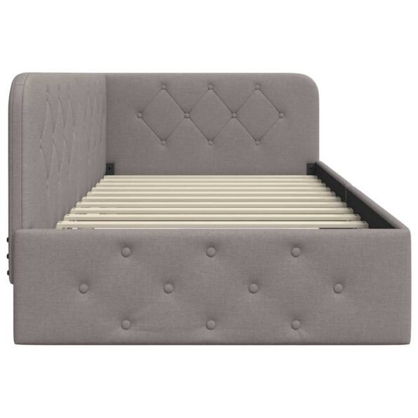 vidaXL Rohový rám postele s čelnou doskou Sivohnedá 100 x 200 cm látka – Obrázok 6