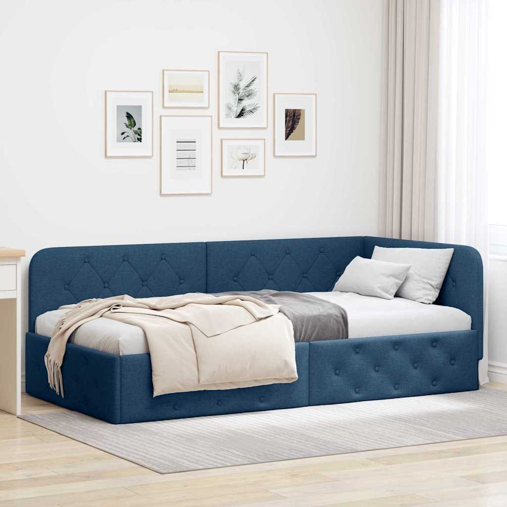 42016510_1.jpg vidaXL Rohový rám postele Modrá 100 x 200 cm látka – Obrázok 1