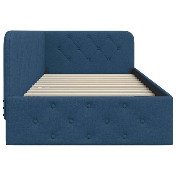 vidaXL Rohový rám postele Modrá 100 x 200 cm látka – Obrázok 6