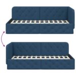 vidaXL Rohový rám postele Modrá 100 x 200 cm látka – Obrázok 9