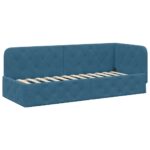 vidaXL Rohový rám postele Modrá 80 x 200 cm Zamat – Obrázok 2