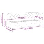 vidaXL Rohový rám postele s čelnou doskou Tmavo šedá 80 x 200 cm Zamat – Obrázok 11