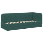 vidaXL Rohový rám postele Tmavozelená 80 x 200 cm Zamat – Obrázok 2